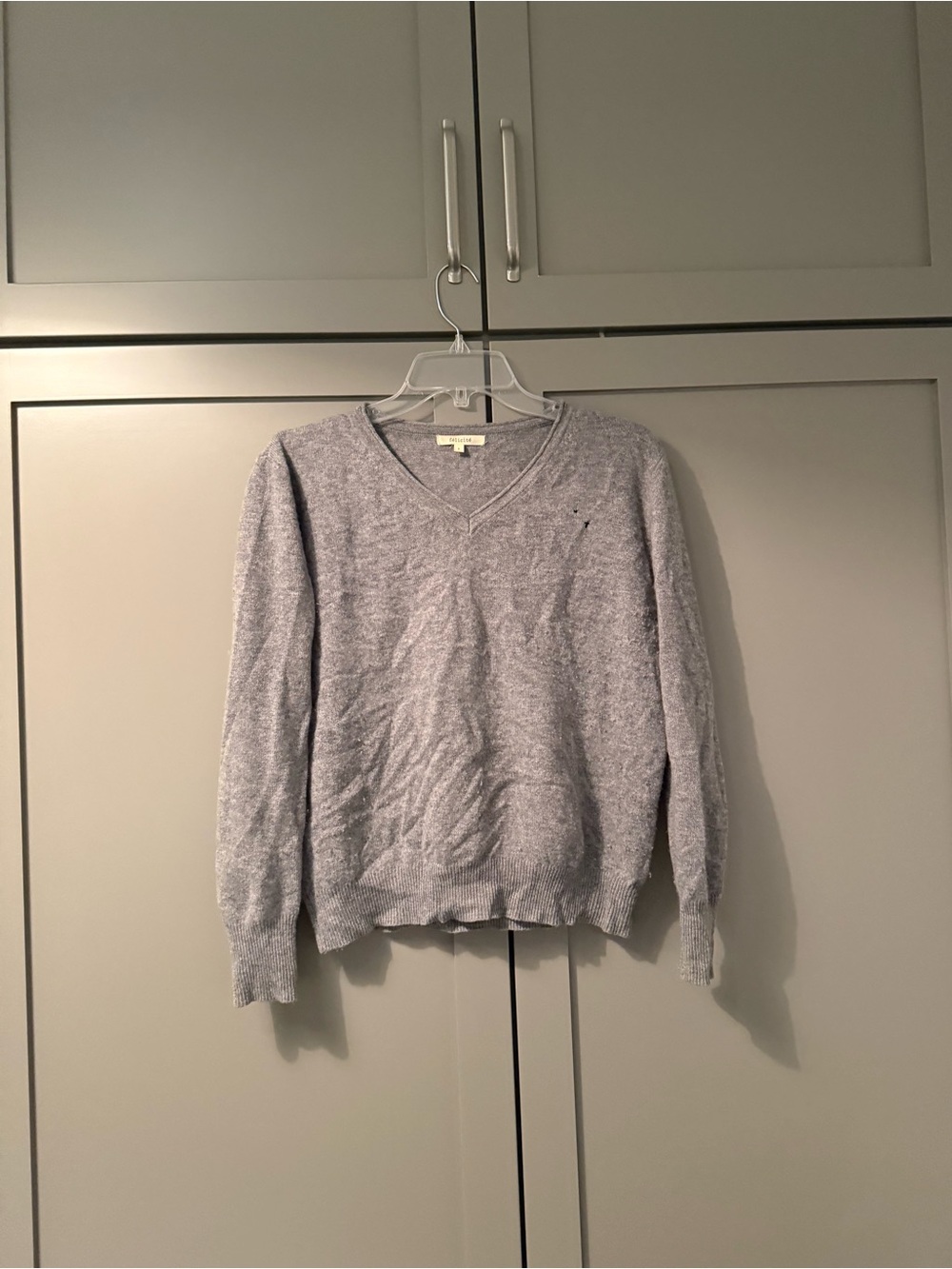 Félicité Gray 100% Cashmere V-Neck Sweater - Size 1